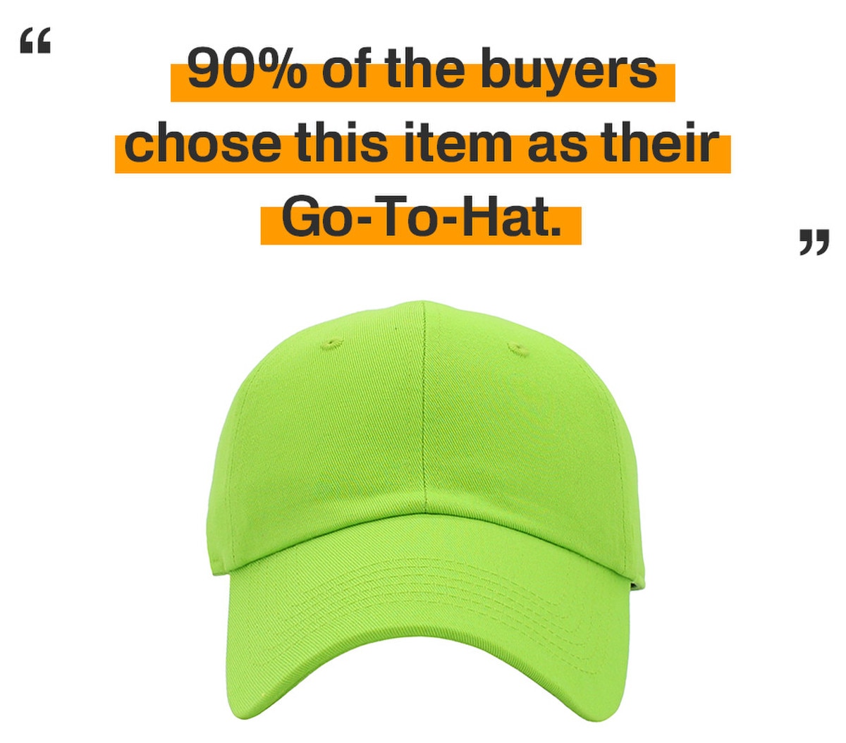 Lime Low Profile Baseball Caps Front View